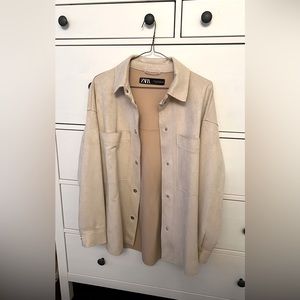 Zara faux suede overshirt size XS